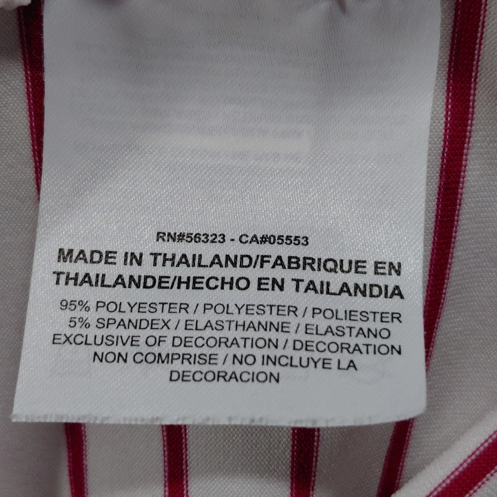Nike Dri-FIT Polo Shirt Mens XL pink White Striped Short Sleeve Golf Performance